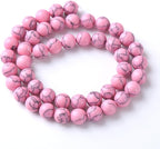 160PCS 4MM Pink Turquoise Spacer 2 Strands Loose Beads for Jewelry Making DIY Bracelet Necklace