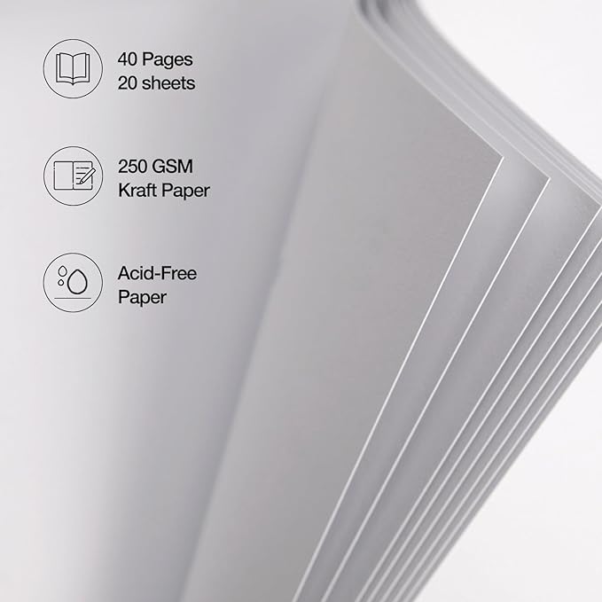 potricher 12 x 12 Inch DIY Scrapbook Album 40 Pages Hardcover Kraft Paper Scrap Book Photo Albums Memory Book for Wedding and Anniversary Family (White, 12 Inch)