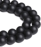 10MM 38PCS Natural Stone Matte Black Agate Loose Beads for Jewelry Making DIY Bracelet Necklace