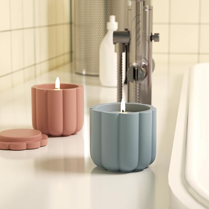 BOOWAN NICOLE Candle Vessel Silicone Mold for Concrete, Candle Jar Planter Molds Silicone Mould for DIY