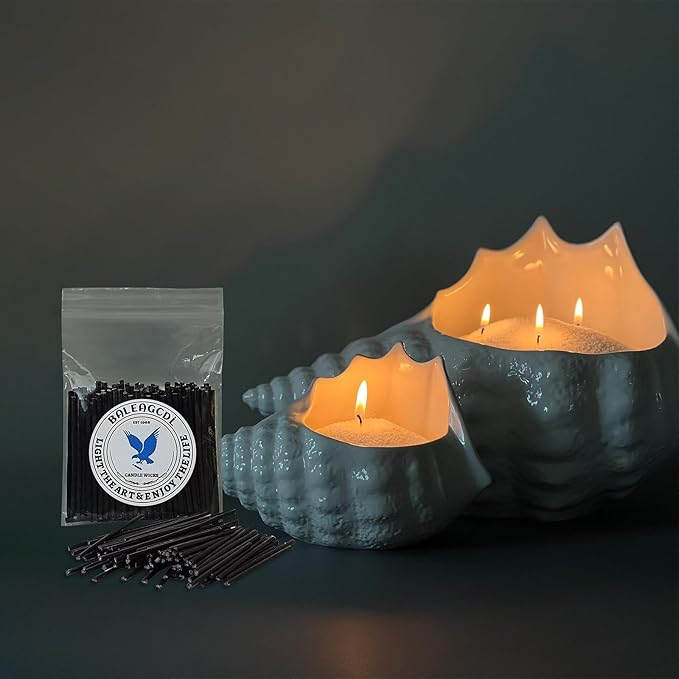 Pearled Candle Extra Wicks 400 Pack for Pearled Candle Making - 2 Inch Black Cotton Candle Wicks for Candle Making DIY
