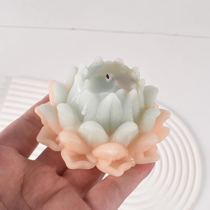 Lotus Flower Mold Lotus Flower Resin Mold - Resin Casting Silicone Molds for Home Decor & Candle Making Wave Spiral Mold