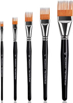 Fuumuui Grainer Brush Set–5pcs Professional Flat Comb Brushes for Unique Texture Painting Perfect for Artists Acrylic, Watercolor and Oil