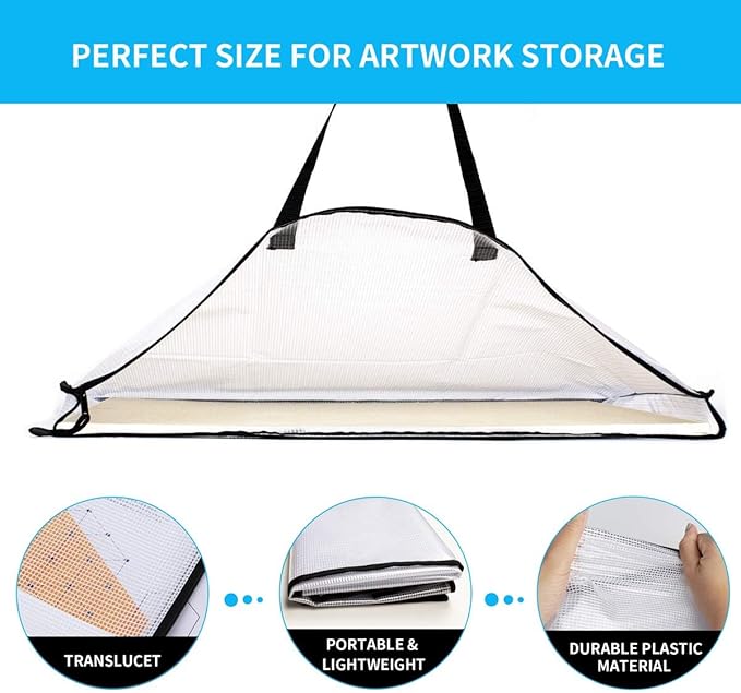 SUNEE 19x25 Art Portfolio Bag, 3 Packs Artist Supply Organizer with Handle, Zippered Storage Folder for Artwork, Poster, Scrapbook, Keepsake and Bulletin Board