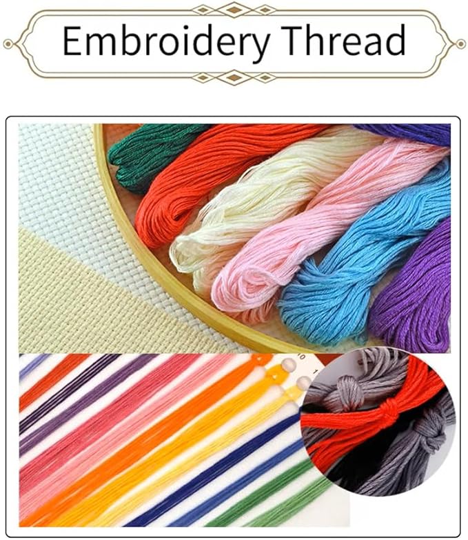 Threadhaven Counted Cross-Stitch Kit 14CT Aida Fabric with Threads, Needles & Guide | Animal Sewing Pattern Embroidery Kit for Adults | Premium DIY Craft Kit- Easter Egg Bunny 7.5''×7.5''