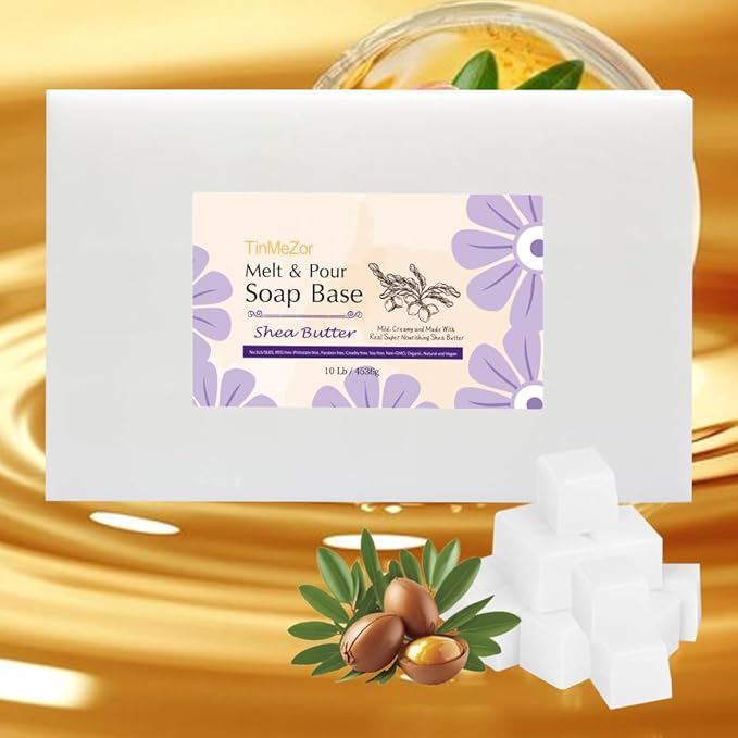 10 lbs Shea Butter Soap Base Goat Milk for Soap Making, Natural Organic Goats Milk Melt and Pour Base Bulk, Glycerin Vegan, Easy to Cut