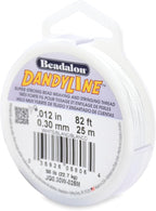 Beadalon Dandyline Bead Weaving & Stringing Thread, 0.30 mm / .012 in, White, 25 m