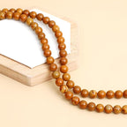 10mm 100pcs Natural Stone Beads Woodgrain Jasper Round Genuine Stone Beading Loose Gemstone Hole Size 1mm DIY Charm Smooth Beads for Bracelet Necklace Earrings (Woodgrain Jasper 10mm)