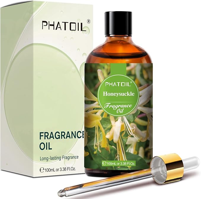 PHATOIL Honeysuckle Fragrance Oils for Aromatherapy, 3.38FL.OZ Diffuser Oils for Home, Perfect for Aromatherapy, Humidifiers, Yoga, DIY Candle and Soap Making - 100ml