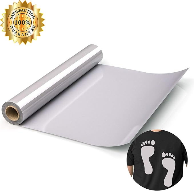 HTV Grey Heat Transfer Vinyl Rolls 12 Inch by 8feet Roll Iron on DIY for T-Shirt Easy to Cut & Weed for Heat Vinyl Design Glossy (8Ft, Grey)