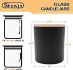 8 OZ Thick Candle Jars for Making Candles 15 Pcs, Black Empty Jars with Wood Lids for Candle Making, Sample Container,Matte Black