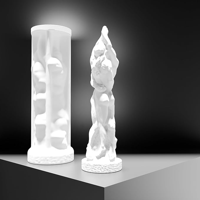 Couple Candle Mold Portrait Candle Resin Mold - Resin Casting Silicone Molds for Home Decor & Candle Making Wave Spiral Mold