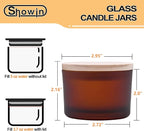 Thick Candle Jars for Making Candles 16 Pcs, 4 OZ Empty Jars with Wood Lids for Candle Making, Sample Container - Dishwasher Safe, Frosted Brown