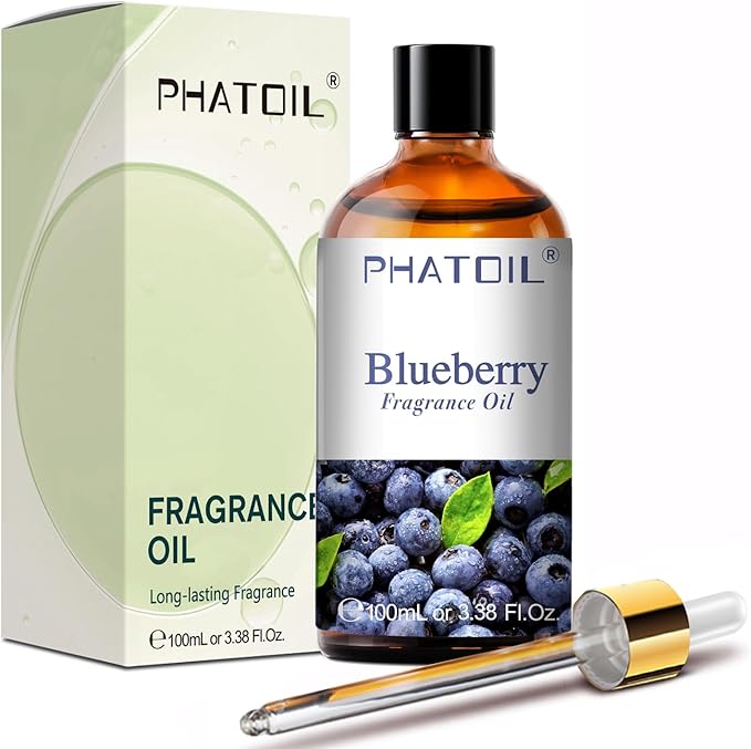 PHATOIL Blueberry Fragrance Oils for Aromatherapy, 3.38FL.OZ Diffuser Oils for Home, Perfect for Aromatherapy, Humidifiers, Yoga, DIY Candle and Soap Making - 100ml
