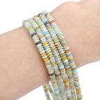 Natural Amazonite Spacer Beads Caps Rondelle Disk Loose Beads for Beading Jewelry Making 4mmx2mm 38cm