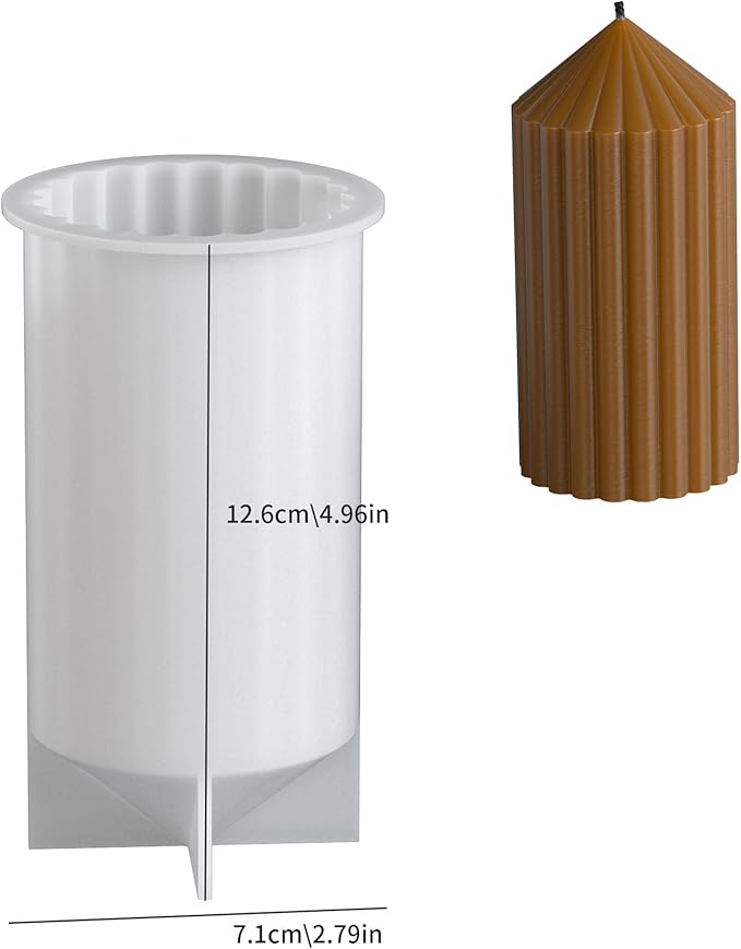 2 Pack Stripe Cylinder Pillar Spiral Candle Resin Mold - Resin Casting Silicone Molds for Home Decor & Candle Making Wave Spiral Mold