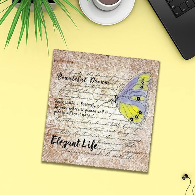 Butterfly Words Background Clear Stamps for Card Making and Journaling, Retro Butterfly Rubber Stamps Message Letters Stamps for Scrapbooking DIY Cards Album Crafts Supplies