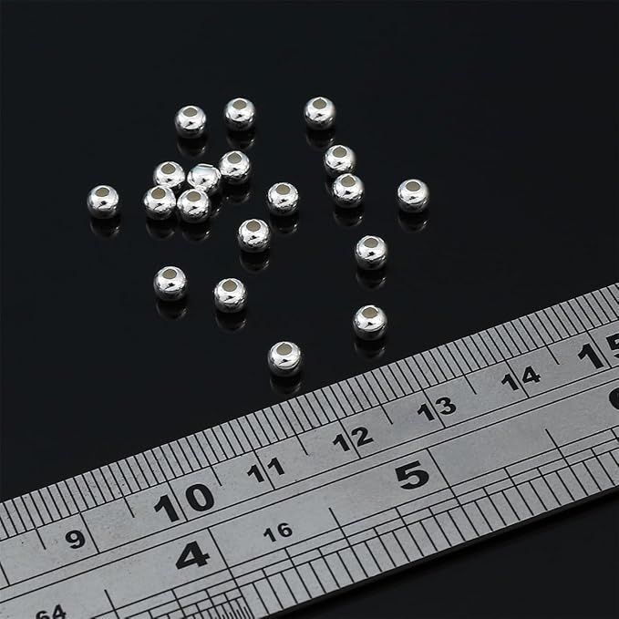 925 Sterling Silver Round Beads 4mm 20pcs for Jewelry Making Findings
