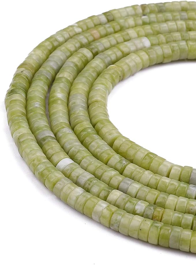 Natural Taiwan Jade Spacer Beads Caps Loose Semi Gemstone for Beading Jewelry Making 6mmx3mm 38cm