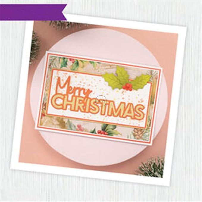 DzIxY Merry Christmas Words Metal Cutting Dies for Card Making Kit Embossing Paper Die Cuts Set Scrapbook Stencils Supplies Machine Templates