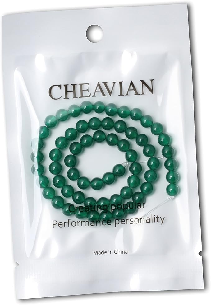 60PCS 6mm Green Agate Gemstone Round Loose Beads for Jewelry Making 1 Strand 15"