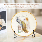 (2 pack)Iron Display Stand, Black Iron Easel Plate Display Photo Holder Stand, Displays Picture Frames, Cookbooks, Decorative Plates, Tablets and Art 8 Inch