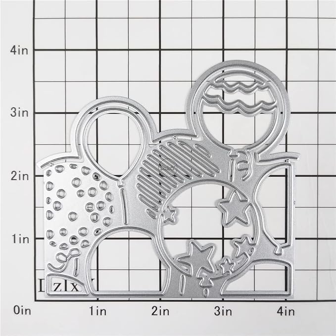 DzIxY Shadow Balloons Pentagram Metal Cutting Dies for Card Making Kit Embossing Paper Die Cuts Scrapbook Machine Stencils Storage Pockets Supplies