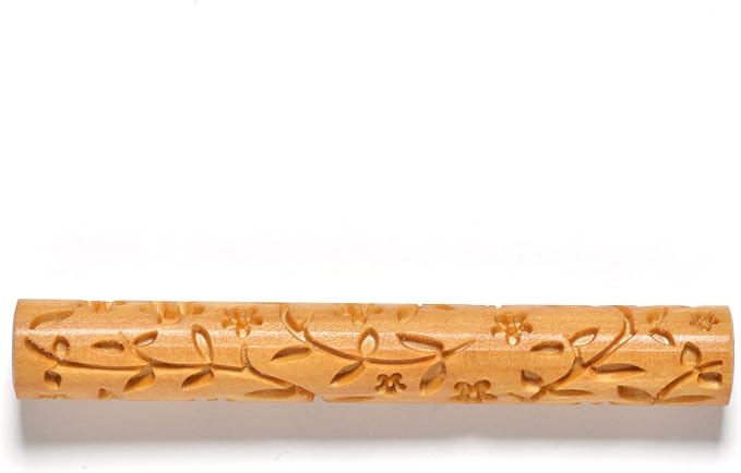MKM Pottery Tools Wood Twig Rollers for Clay (TW-12 Vines and Flowers)