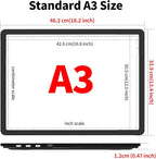 TOHETO Rechargeable A3 Light Board with Stand, Super Bright Magnetic Light Pad with Side Buttons, Wireless Light Box for Tracing and Drawing, Cordless LED Light Table for Diamond Painting, Sketching