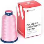 Richword Selected Pink Embroidery Thread 4000M(4374Y) 40WT Polyester Thread 100 Colors Selected for Commercial Multi Needles and Single Needle Embroidery Machine 0004