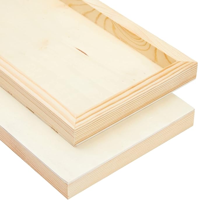 Bright Creations Unfinished Wood Panels for Painting & Crafts - 6 x 23 in, 0.84 in Thick, 4-Pack - Deep Cradle Boards & Long Wood Canvas Blank Wooden Signs for Wall Decor