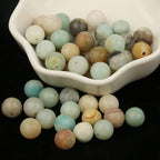60pcs 6mm Natural Stone Beads Amazonite Beads Crystal Gemstone for Jewelry Making, DIY Bracelet Necklace