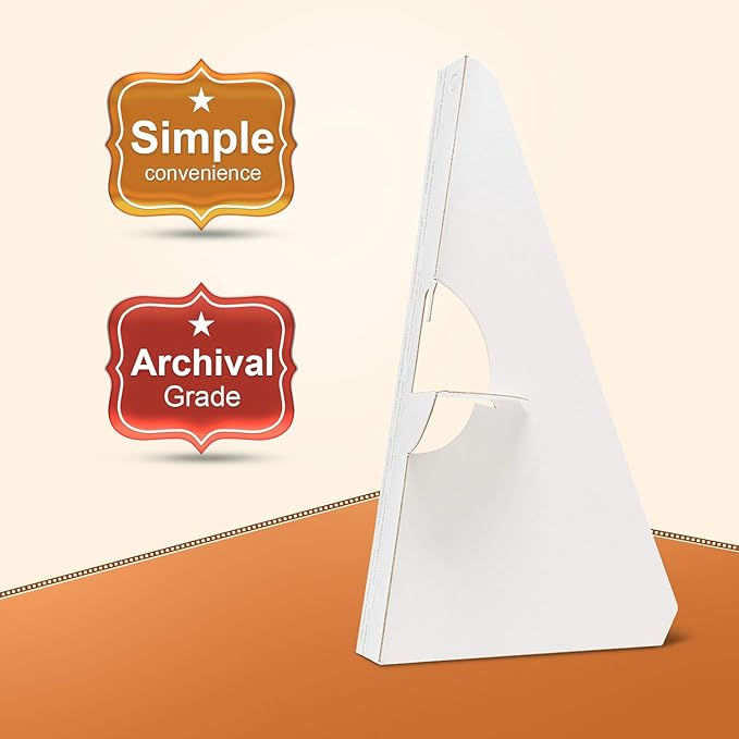 Lineco 25 Pack Cardboard Easel Backs 9 Inch, Self Stick Easel Stand Display Signs, Canvas, Photographs, Brochures, Posters, Artwork and Crafts, White