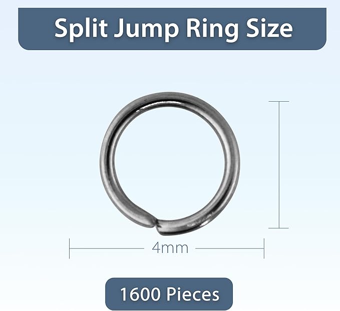 Mandala Crafts 4mm Gunmetal Double Jump Rings for Jewelry Making - 1600 Pcs Small Split Key Rings Set for Crafts, DIY Keychains, and Accessories