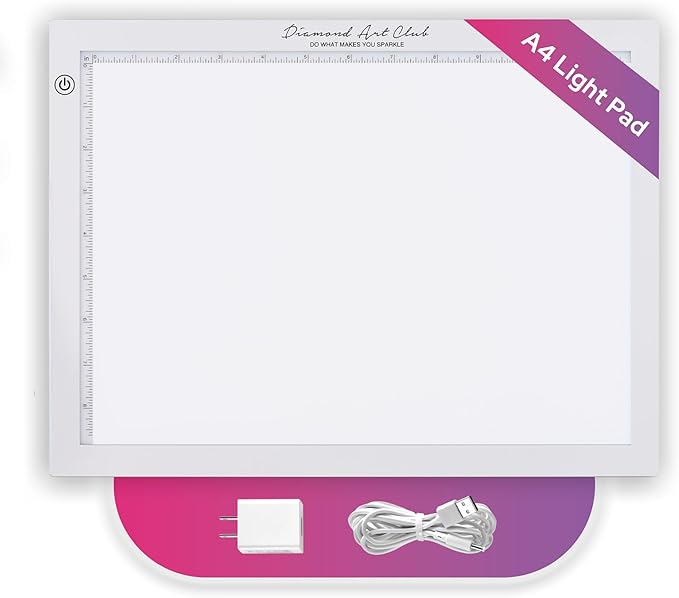 DIAMOND ART CLUB - New A4 Light Pad, USB LED Light Board for Diamond Painting and DIY Crafting, 5D Diamond Art Tools and Accessories, 14.1" x 10.6"