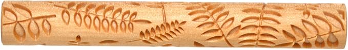 MKM Pottery Tools Wood Twig Rollers for Clay (TW-10 Fern Leaves 1)