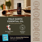 Gya Labs Palo Santo Essential Oil - 0.34 Fl Oz - for Hair, Skin, Diffuser, Aromatherapy & DIY Candle Making Scent