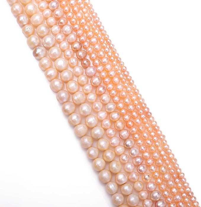 Natural Pearl Beads Potato 4-5mm Pink Freshwater Cultured Loose Gemstone Beads for DIY Jewelry Making 13.8''/Strand