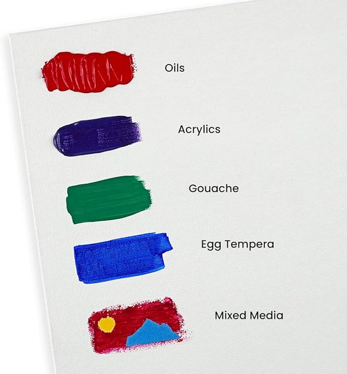 Creative Mark Cotton Canvas Panels 14x18" - 12 Pack - Professional Quality Fine Weave Acrylic Primed Artist Canvas Boards for Painting, Acrylics, Studios, & More