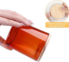 8 OZ Thick Candle Jars for Making Candles 15 Pcs, Orange Empty Jars with Wood Lids for Candle Making, Sample Container,Clear Orange