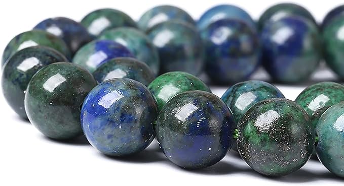 12mm 31pcs Natural Gemstone Beads Lapis Lazuli Chrysocolla Phoenix Stone Round Loose Beads for Jewelry Making DIY Bracelet Necklace