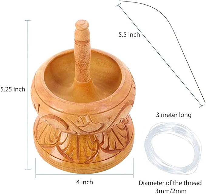 SHOP LC DELIVERING JOY Clay Bead Spinner Kit for Jewelry Making with Big Eye Beading Needle and 3 mtr Wire - Necklace Bracelet Maker Wooden Crafting Birthday Gifts for Womens - Haldoo