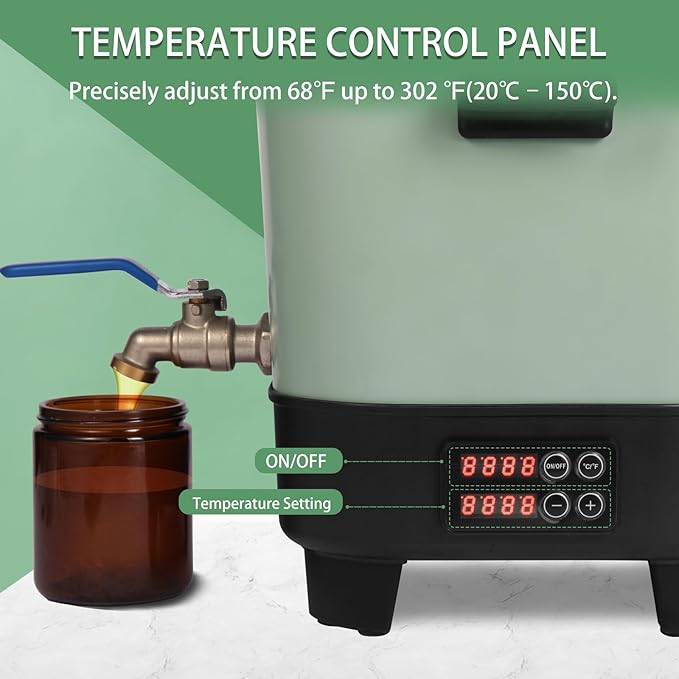 Electric Wax Melter Pot for Candle&Soap Making-Large 7Qts Capacity, Digital Temperature Panel with Spout, Non-Stick, V Bottom for Easy Pour&Clean