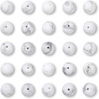 NCB Matte White Howlite Beads 200pcs 6mm Round Gemstone Beads Spacer Charm Beads Natural Stone Loose Beads for Bracelet Necklace Jewelry Making 4mm 6mm 8mm 10mm (Matte White Howlite, 6mm 200Beads)