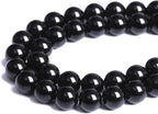 10mm 80pcs Natural Black Agates Onyx Stone Beads Smooth Round Loose Spacer Beads for Jewelry Making DIY Bracelets 32" 2 Strands