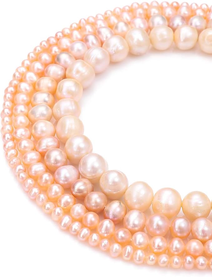 Natural Pearl Beads Potato 4-5mm Pink Freshwater Cultured Loose Gemstone Beads for DIY Jewelry Making 13.8''/Strand