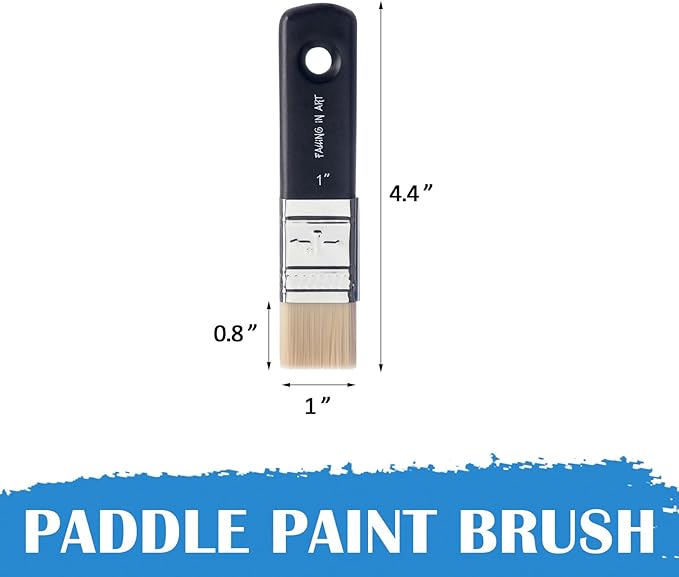 Falling in Art Flat Paddle Paint Brush, Scale Brush for Oil and Acrylic Paints,1 Inch