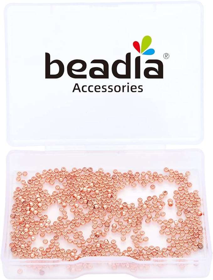 Rose Gold Plated Round Spacer Beads 2mm 600pcs for Jewelry Making Findings Non Tarnish
