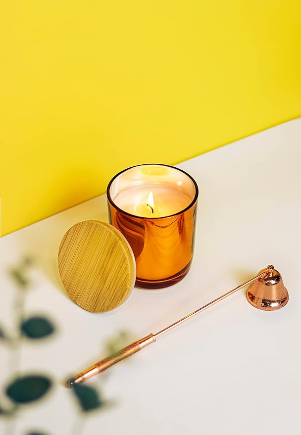 Aroparc Candle Jar, 12 Pack 10oz Candle Jars with Lids Tumbler Jar for Candle Making Supplies (Amber)