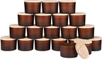 Thick Candle Jars for Making Candles 20 Pcs, 4 OZ Empty Jars with Wood Lids for Candle Making, Sample Container, Frosted Brown